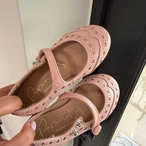 Pink Brogue-Style Mary Janes for Kids